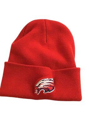MENS RED EAGLE FRONT LOGO LUXE WARM BEANIE